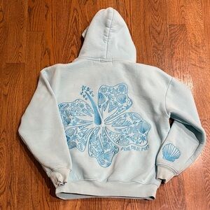 Pink Palm Puff Hibiscus Paradise Hoodie